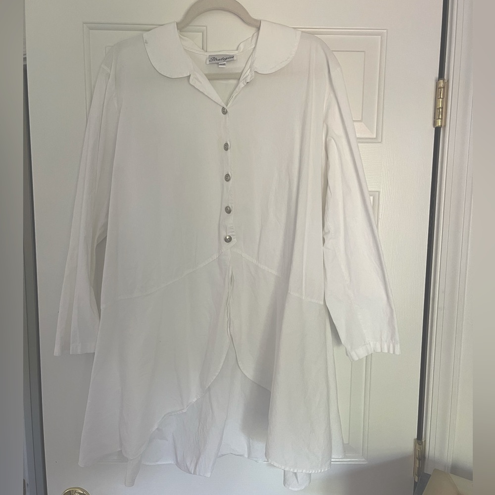 Button Down High Low blouse
